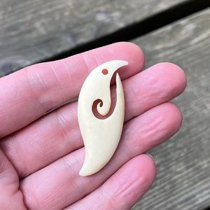Carved Bone Spiral Pendant